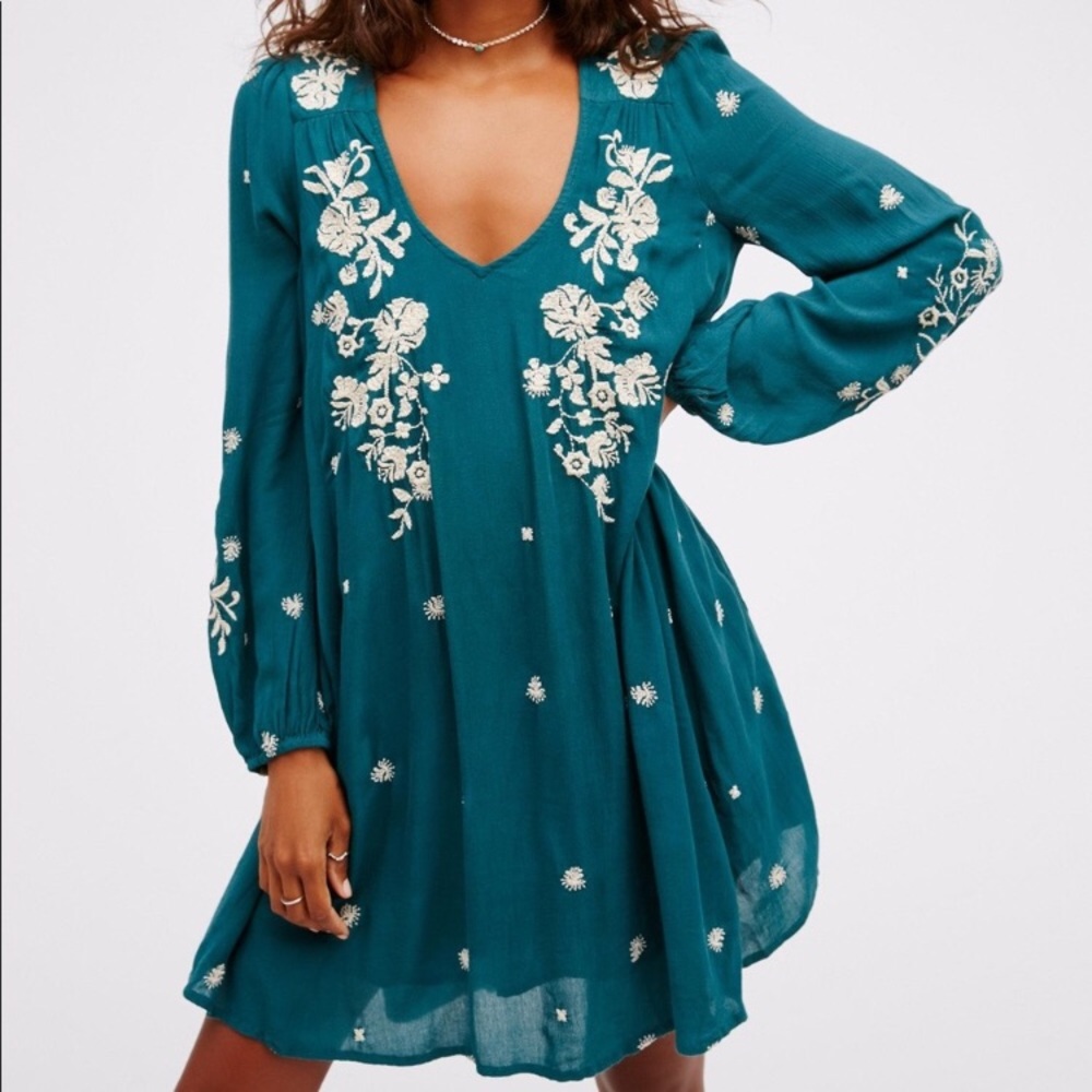 free people sweet Tennessee embroidered mini dress